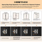 HOSTACK 75" Tall Kitchen Pantry Storage Cabinet, 45" W Hutch Cabinet, White | Farmhouse Pantry Cabinet with Charging Station / LED Lights / Countertop, Wood Kitchen Hutch with 2 Drawers for Dining Room