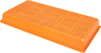 SUNPACK 10" x 20" Heavy Duty Mesh Plastic Seed Starting Tray, Orange, 2.3" (Pack of 10) - Ensures Water Drainage and Aeration, Perfect for Greenhouses or Indoor Gardening