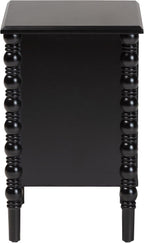 Baxton Studio Malinda Classic Black Wood 2-Drawer End Table with Spindle Legs