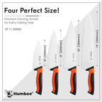 10 Inch Professional Chef Knife with Ergonomic Handle – NSF Certified Stainless Steel Kitchen Knife, Serrated Wave Teeth, Durable and Sharp Blade, DT 11 Series, Orange