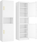 Ckzbx Tall Narrow Storage Cabinet 66.93" H Tall Bathroom Cabinet Metal Pantry Cabinets, 4 Adjustable Shelves for Kitchen, Home Office, Living Room, Dinning Room (20 inches Wide White)