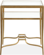 Magnussen Home Lorena Burnished Brass Rectangular End Table