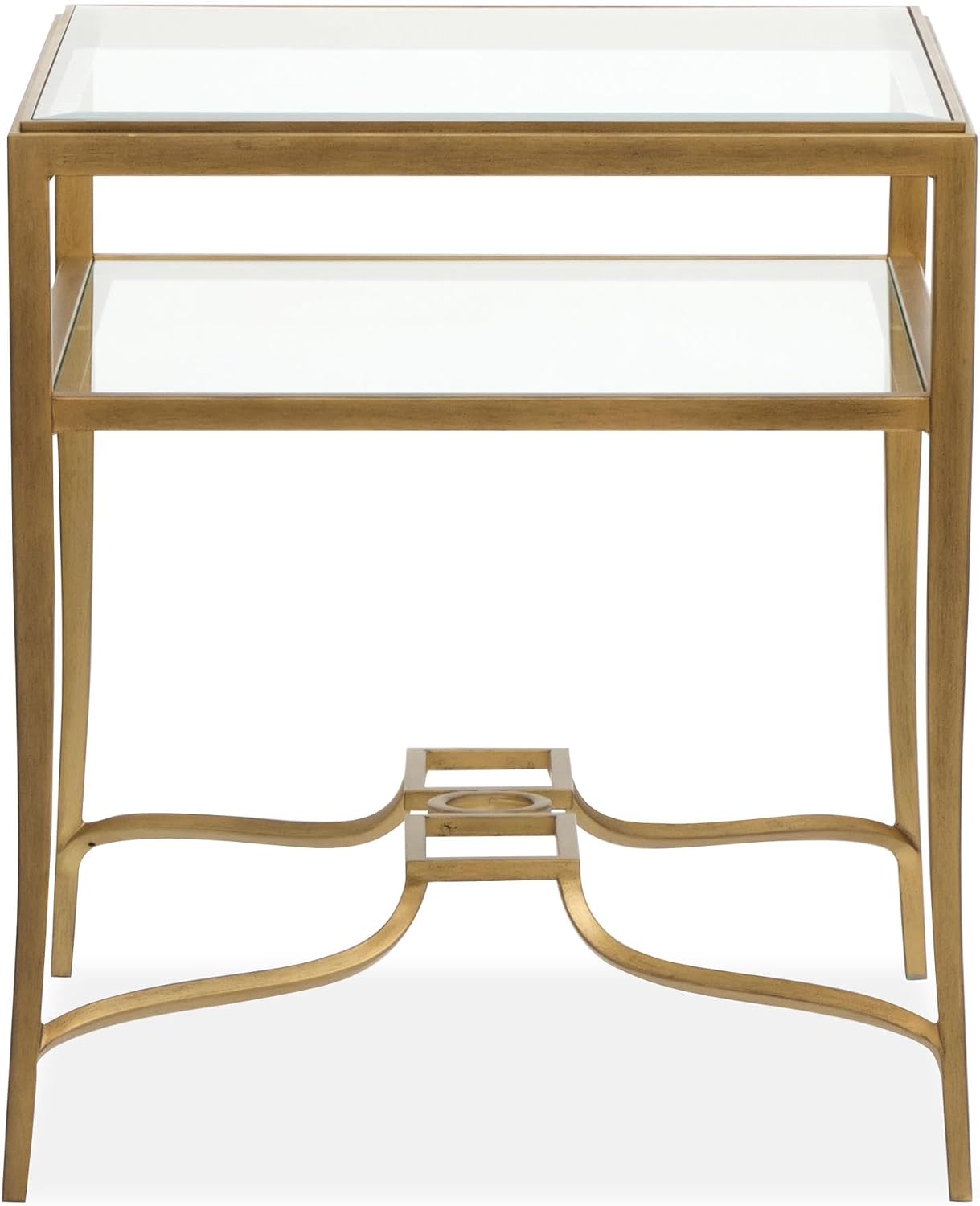 Magnussen Home Lorena Burnished Brass Rectangular End Table