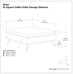 SIMPLIHOME Owen XL Coffee Table Storage Ottoman - 40 inch Wide Upholstered Vegan Leather Square Ottoman in Distressed Pecan Brown, Mid-Century Modern Ottoman for Living Room with Lift-Up Lid