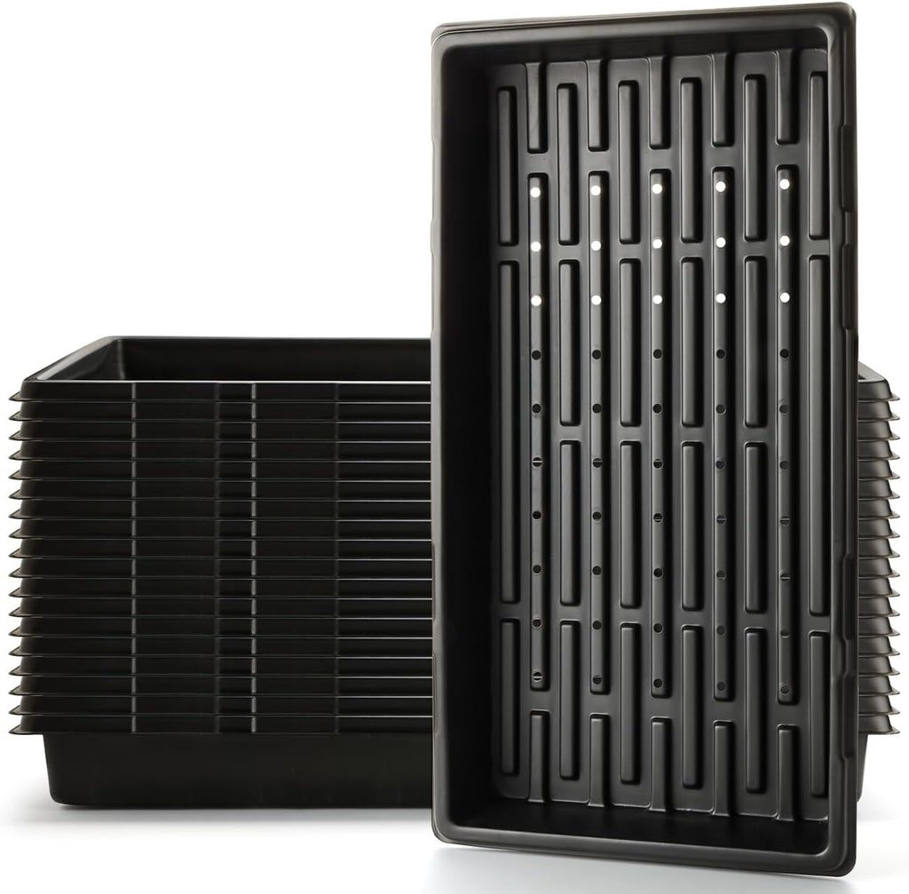 18-Pack 1020 Seedling Trays with Holes - Extra Strength Heavy Duty,10" x 20", Reusable 1020 Nursery Trays for Seed Germination, Plant Propagation, Garden Seed Starter and Microgreens