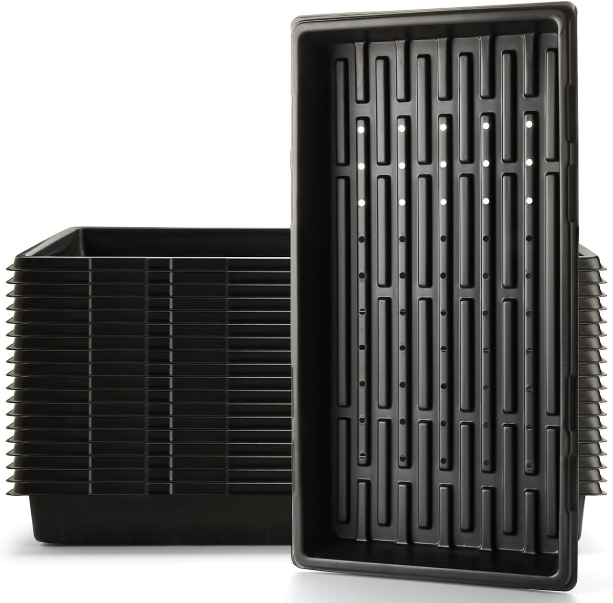18-Pack 1020 Seedling Trays with Holes - Extra Strength Heavy Duty,10" x 20", Reusable 1020 Nursery Trays for Seed Germination, Plant Propagation, Garden Seed Starter and Microgreens