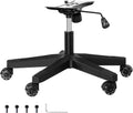 Frassie Gaming Chair Base Replacement Set with Plate Cylinder Wheels Black | Stur Nylon Frame Base, 5 Rubber Wheels Glide Silently & Protect Floors, Bottom Plate Mechanism with Install Screws
