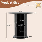 SoarFlash 31.5 Inch Round Dining Table for 2-3, Circle Farmhouse Kitchen Table with Storage Space, Wood Strip Base for Dining Room, Living Room, Lunch (Black)