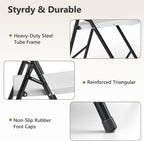Folding Chairs 4 Pack, Outdoor White Folding Chairs for Outside Indoor, Portable 350 lbs Capacity Heavy Duty Plastic Metal Foldable Chairs Commercial Seating for Picnic, Party, Patio