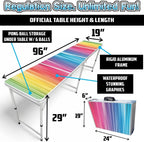 8-Foot Regulation Length Folding Table w/Optional Cup Holes, LED Lights, Custom Graphic (Choose Your Model)