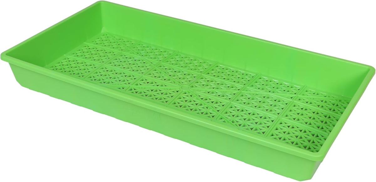 SUNPACK 10" x 20" Heavy Duty Mesh Plastic Seed Starting Tray, Green, 2.3" (Pack of 10) - Ensures Water Drainage and Aeration, Perfect for Greenhouses or Indoor Gardening