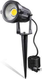 LED Landscape Lights,5W 120V AC Outdoor Pathway Garden Yard Spotlight,IP65 Waterproof Garden Flood Light,Outdoor Spotlight with Stake,UL Cord 5-ft with Plug (Pack of 1, Warm White)