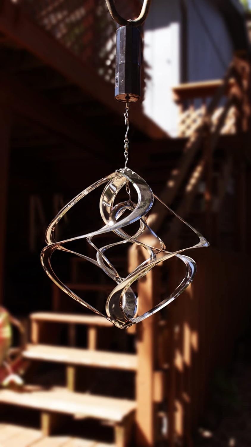 Red Carpet Studios The Original Double Helix Cosmix Wind Spinner, 14-Inch, Chrome