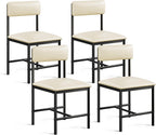 YITAHOME Dining Room Chairs Set of 4, Modern Kitchen Chairs with Upholstered Faux Leather Cushion Seat Backrest & Heavy Duty Metal Leg, for Kitchen, Living Room, Restaurant, White