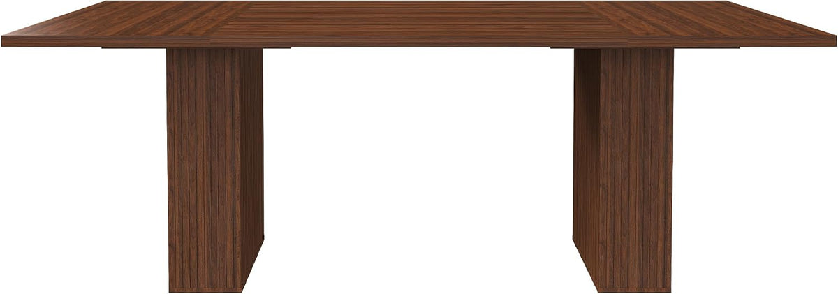 Rectangle Dining Table for 4-6, 78" Modern Dining Room Table with 2-Tier Storage Shelf Wood Rectangle Kitchen Dinner Furniture for Home, Dining Room