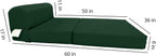 D&D Futon Furniture Sleeper Chair Folding Foam Bed, Portable Studio Guest Sofa Beds 6 x 36 x 70 Hunter Green