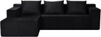 ANONER 103” Modular Sectional Sofa - L Shaped Upholstered Cloud Couch, Free Combination Deep Seat Corner Sofa, Sectional Couches for Living Room, Modern Minimalist Couch, Black