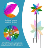 DREAMYSOUL Colorful Wind Spinner 38Inches, Metal Garden Pinwheels for Yard and Garden, Decorative Wind Spinners for Outdoor Patio Yard Lawn