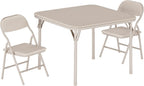 GAOMON 3 Piece Set Folding Table and Chairs Set, Boys and Girls Activity Table and Chairs Set for Dining Room,Daycare,Classrooms