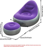Plush Inflatable Sofa with Foot Pedals, Japanese Lazy Sofa, Thick Seat Cushion, Tatami Style (Orange)