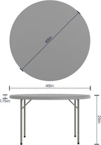 Flash Furniture 4 ft Plastic Round Folding Table, Dark Gray | Durable Construction, Commercial Use