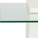 SAFAVIEH Couture Collection - Sophibeth Ivory Concrete and Glass Accent Table, Contemporary Modern Side Table, Sculptural Display Design (SFV2610A)