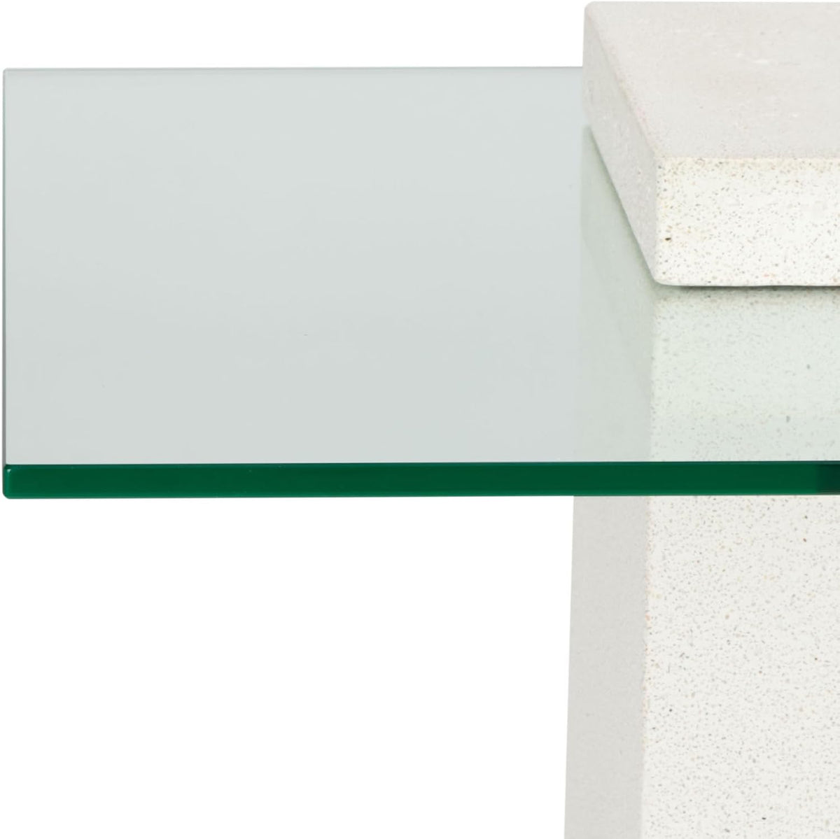 SAFAVIEH Couture Collection - Sophibeth Ivory Concrete and Glass Accent Table, Contemporary Modern Side Table, Sculptural Display Design (SFV2610A)