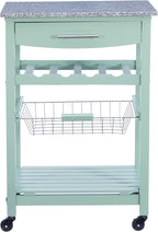 Linon Kitchen Island, Green, 15.75 x 22.83 x 33.86 Inches