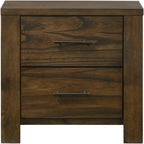 Oak Finish Nightstand 1pc Contemporary Two-Drawers Nightstand Bed Side Cabinet Furniture,for Small Spaces
