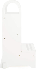 Guidecraft High-Rise Step-Up - White: Two Step Stool with Handles and Safety Non-Slip Treads and Anti-Tip Feet for Kids and Adults- Quality Learning Furniture