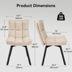 Susalt Swivel Dining Chairs Set of 4, Upholstered Dining Room Chairs, Leather Kitchen Chairs with Metal Feet, Double-Layer Foam Dinner Chair for Dining Room, and Kitchen, Off White and Black
