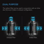 AC Infinity Air Carbon Filter 4" with Premium Australian Virgin Charcoal, for Inline Duct Fan, Odor Control, Hydroponics, Grow Rooms