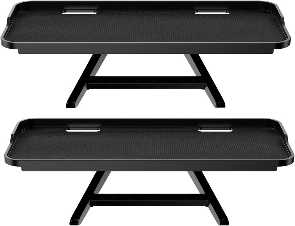 TETVIK TV Top Shelf Screen Adjustable Monitor Top Shelf Storage Bracket Tray Mount Computer Bracket for Cellphone Stand, Media Boxes, Game Console, Router, Speakers Black 2 Pieces
