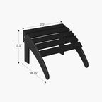 WestinTrends Outdoor Patio Adirondack Ottoman Foot Rest, All Weather Poly Lumber Foot Stool for Adirondack Chair, Widely Used for Outside Porch Pool Lawn Backyard, White