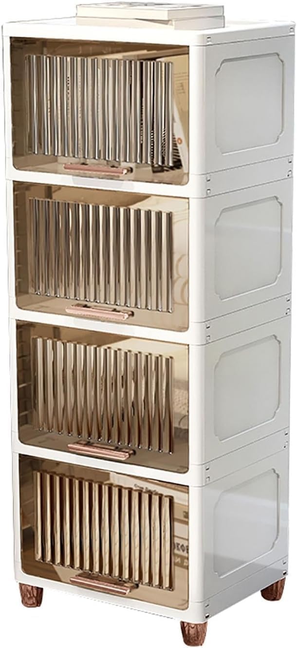 Translucent Nightstand with Flip Drawer, Simple and Stylish Bedside Table for Bedroom Living Room, Elegant End Table