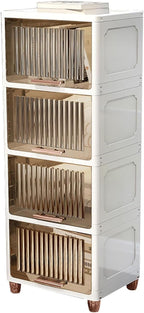 Translucent Nightstand with Flip Drawer, Simple and Stylish Bedside Table for Bedroom Living Room, Elegant End Table