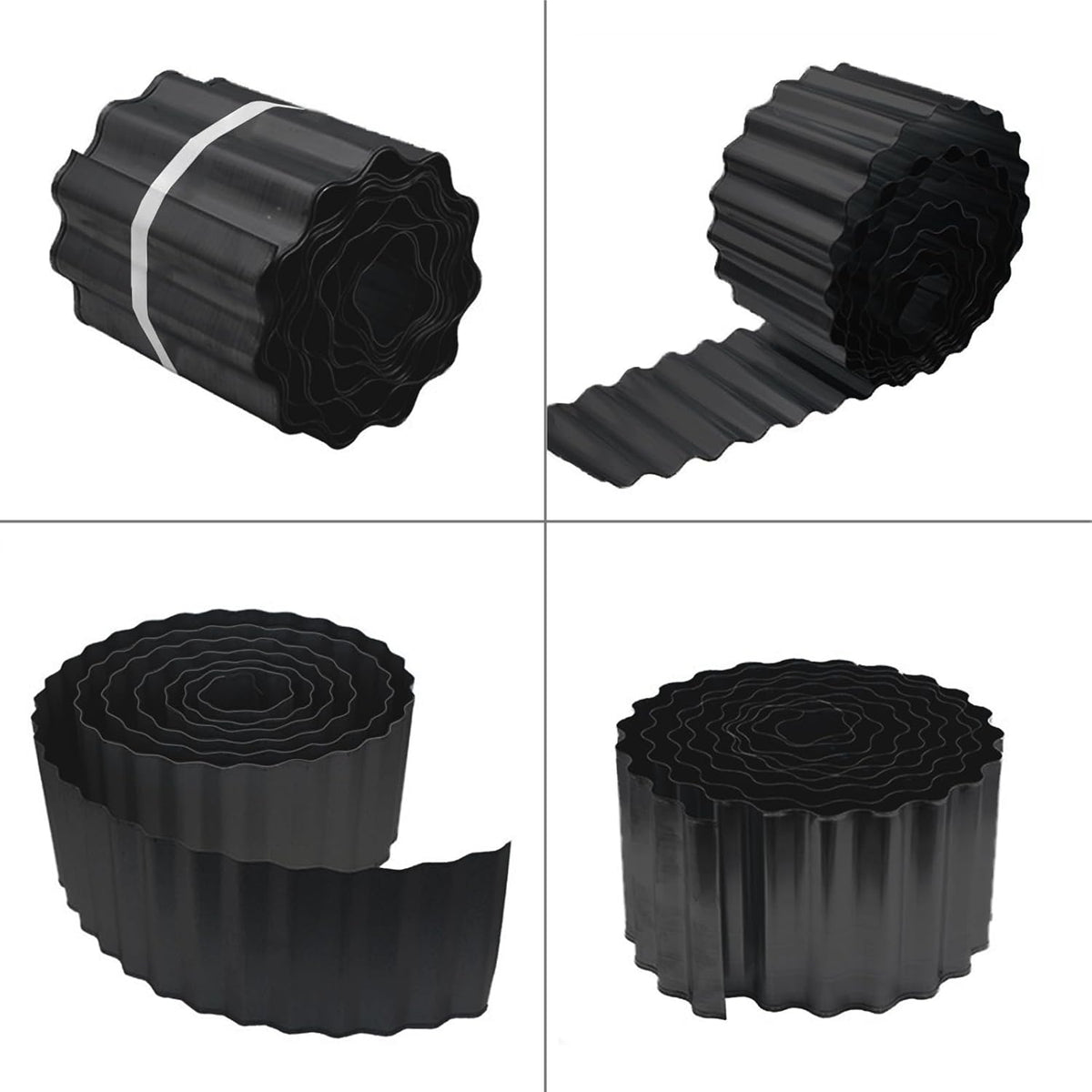 Metal Landscape Edging,8 Inch×20FT Corrugated Metal Garden Edging Border Heavy Duty Garden Borders Edging Lawn Edging for Garden,DIY Flower Beds,Lawns,Pathway(Black)