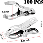 BESTEEL Upgraded 100 PCS Garden Clips, Greenhouse Clamps 100% Stainless Steel Heavy Duty Greenhuose Clips for Netting - Strong Grip to Hold Down Shade Cloth or Plant Cover on Garden Greenhouse Hoops