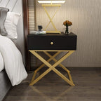 Telephone Table, Bedside Table with 1 Drawer Storage Rack Living Room Sofa Side Table Telephone Table L40W41.5H59CM(Color:Black)