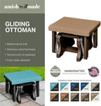 American Furniture Classics Gliding Ottoman in Weatherwood/Tudor Made in the USA