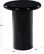 SAFAVIEH Couture Collection - Lolita Black Concrete Accent Table, Modern Round Top Side Table, High Gloss Finish, Fully Assembled (SFV2622A)