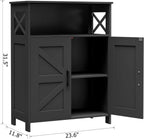 Homhedy Farmhouse Bathroom Storage Cabinet with Doors, Small Floor Cabinet