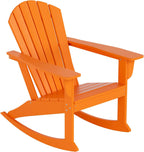 WestinTrends Dylan Outdoor Patio Poly Plastic Adirondack Rocking Chair, Orange