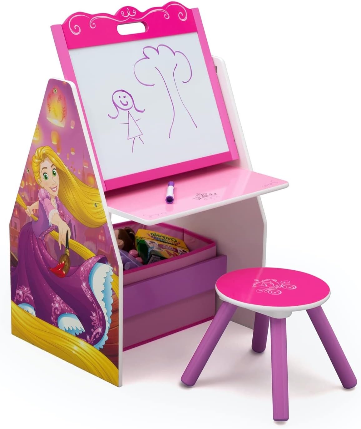 Delta Children Kids Table and Chair Set with Storage (2 Chairs Included) - Ideal for Arts & Crafts & Kids Easel and Play Station – Ideal for Arts & Crafts