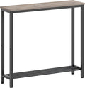 YATINEY Narrow Console Table, 2-Tier Small Sofa Table, 29.5" Thin Entryway Behind Couch Table with Shelves, Industrial Hallway Table, for Living Room, Foyer, Greige and Black CT03BG