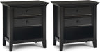 SIMPLIHOME Amherst Solid Wood 24 inch Wide Traditional-Style Bedside Nightstand Tables in Hickory Brown for the Living Room and Bedroom (Set of 2)