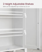 VASAGLE Floor Storage Cabinet, Freestanding Storage Unit with 2 Adjustable Shelves, for Bathroom Living Room Dining Kitchen, 11.8 x 23.6 x 31.5 Inches, Cloud White UBCB60WV1