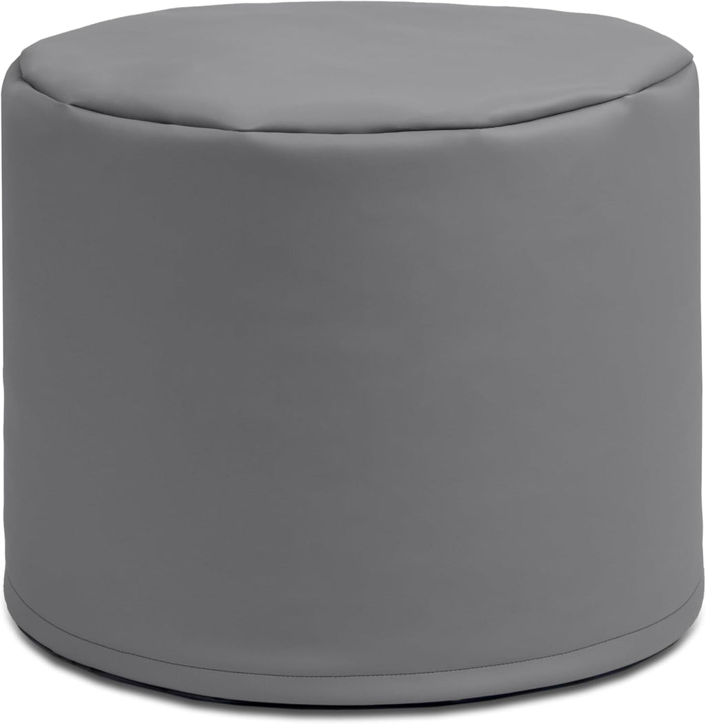 Jaxx Mallo Jr Vinyl Pouf - Collaborative Soft Seating for Young Active Learners, Sensory Rooms and Modular Classrooms, Charcoal