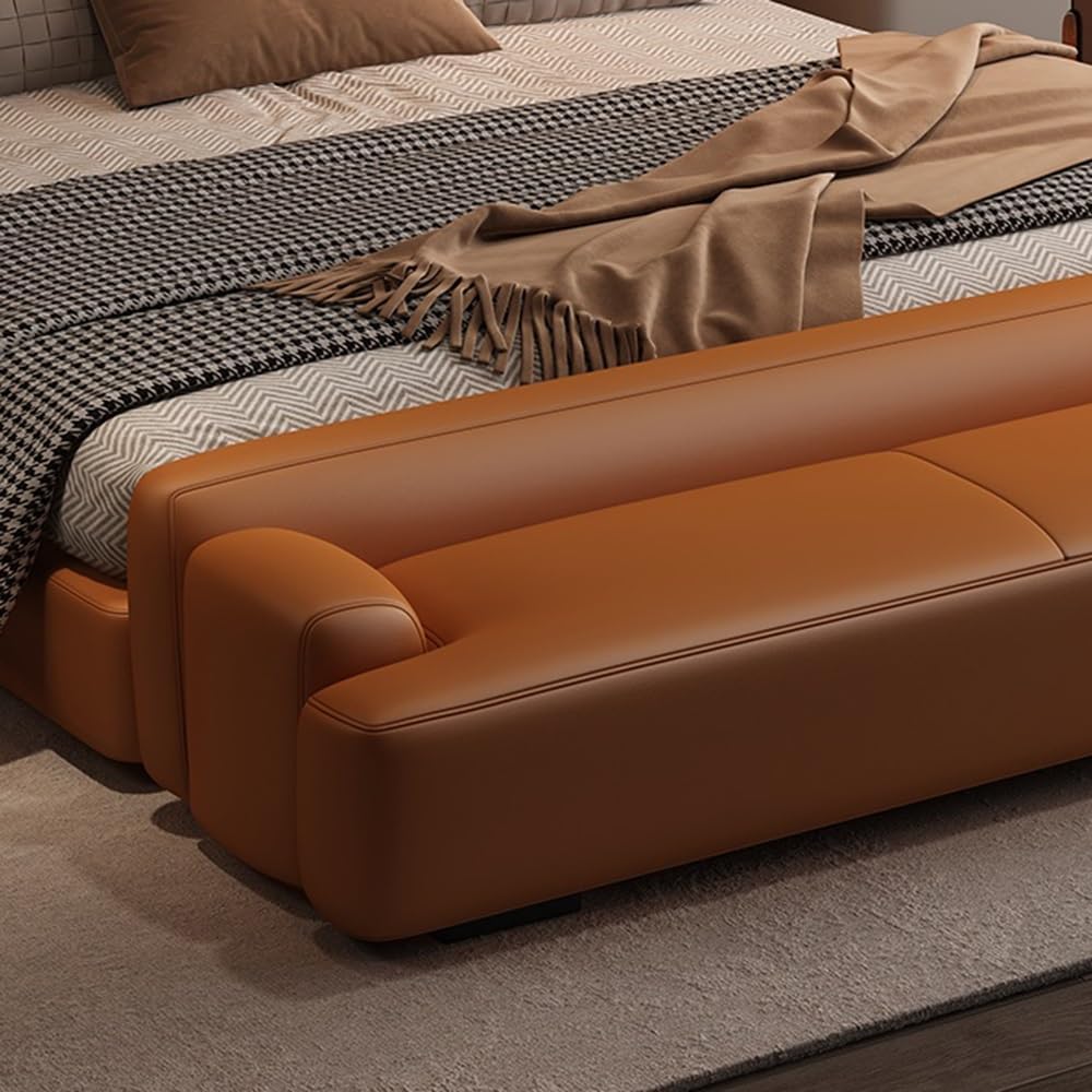 Modern Bedside Stool Living Room Minimalist Sofa Bedroom Rest Cloakroom Shoe Changing Entryway(Coffee,Medium)