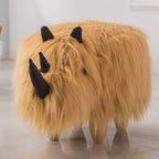 Precioso puf con Forma de Animal de Lovely Simplicity, reposapiés acolchado con cojín de rinoceronte de dibujos animados, Ideal para niños o adultos, con aspecto de Felpa, tamaño: 71 * 35 *